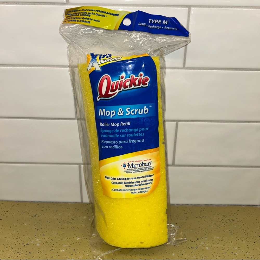 Quickie Jumbo Roller Mop & Scrub Refill Type M #058 & 058 MB Microban Xtra NEW